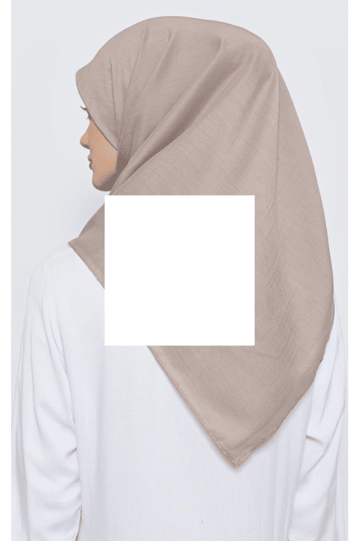 Hijab Segi Empat Voal Lily Jahit Tepi Tan